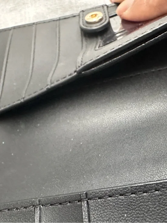 Kate Spade New York Saffiano Leather Wallet Black Blush Bifold Snap Zip Womens - Picture 8 of 9